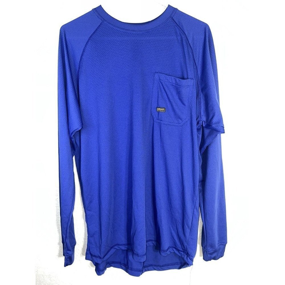 Ariat Rebar Men Medium Pocket Tee Long-Sleeve Work Wear Performance Shirt E1 - Picture 2 of 8